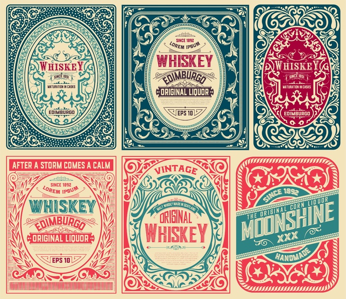 免抠花纹边框标签