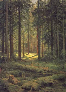 草地树林风景画油画 草地树林风景画油画