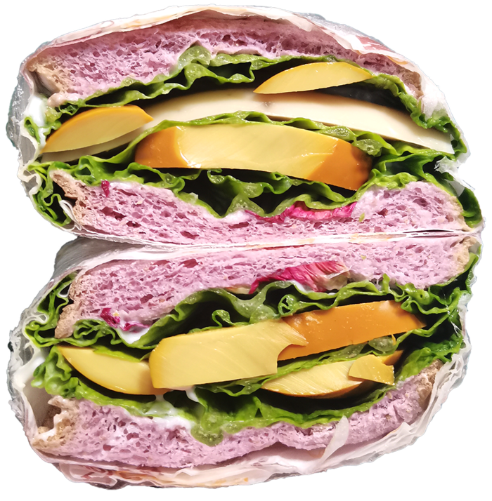 玫瑰吐司紫薯三明治免抠元素实物摄影素材