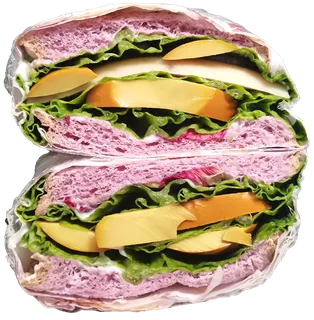 玫瑰吐司紫薯三明治免抠元素实物摄影素材