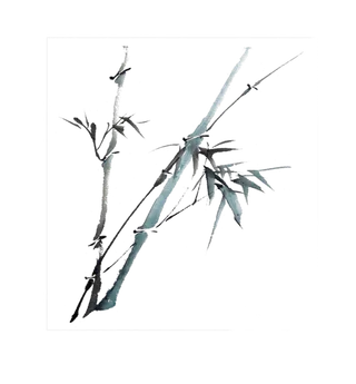 竹子水墨画中国风国画墨水书法竹子画