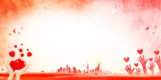 优美红色公益爱心展板背景