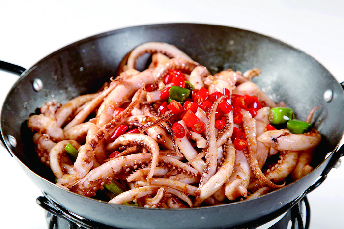 干锅美食焖锅湘菜麻辣香辣纸锅干锅鱿鱼须