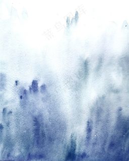 蓝色水彩晕染抽象风景画纸质纹理背景高清图片 蓝色水彩晕染抽象风景画纸质纹理背景高清图片