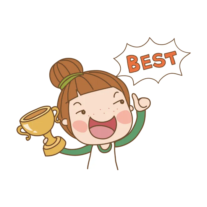 奖杯 女孩 卡通