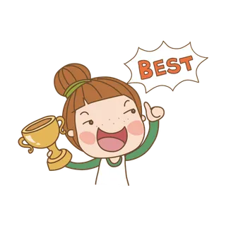 奖杯 女孩 卡通