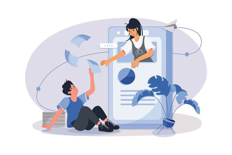 扁平化人物场景办公互联网等距ai矢量设计网页海报UI素材插画