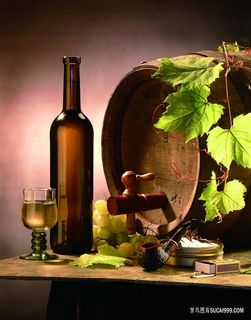唯美葡萄酒木桶艺术油画