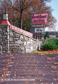 秋天落叶街道摄影背景图片