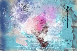 破旧信张划痕水彩墨迹抽象背景