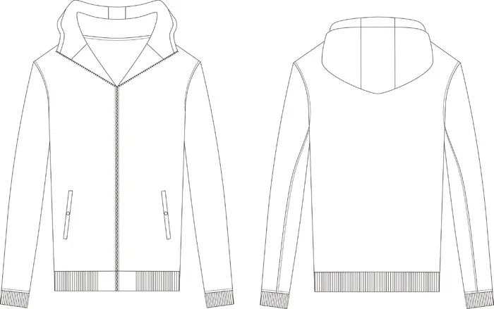 连帽外套一字袋cdr矢量模版下载