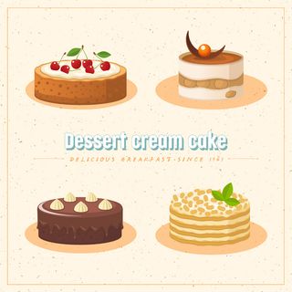 甜品奶油蛋糕Ai矢量素材