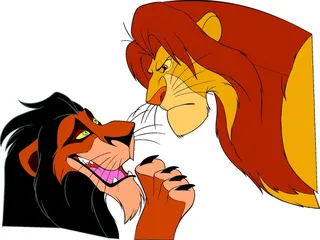 卡通动漫动画狮子王辛巴两只狮子打架矢量图素材