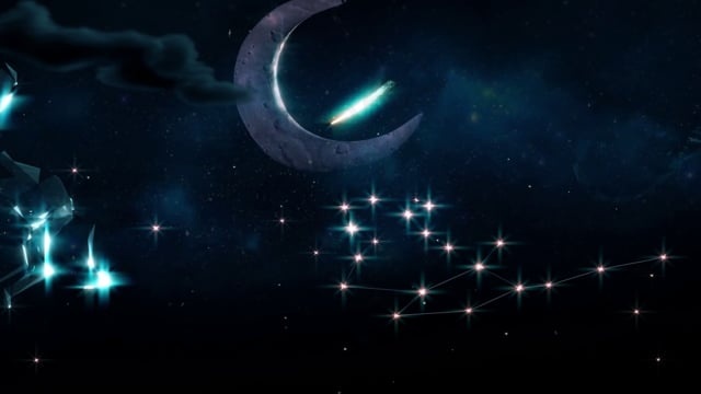 夜空, 星星, 月亮, 射击之星, 极光, 北极光, 新月