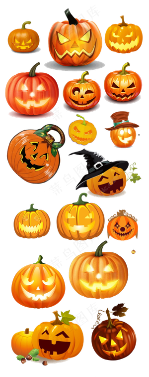万圣节节日卡通素材南瓜合集