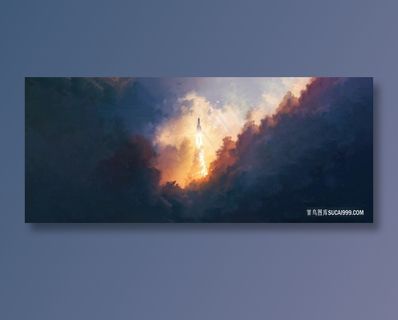 火箭升天插画高清壁纸