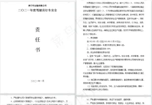 驾驶员行车安全责任书运输责任书春运春节合同运输合同协议预览图