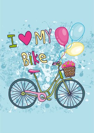 自行车 气球 花朵