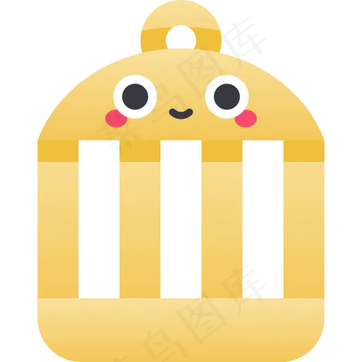 卡通鸟笼元素图标免扣