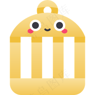 卡通鸟笼元素图标免扣