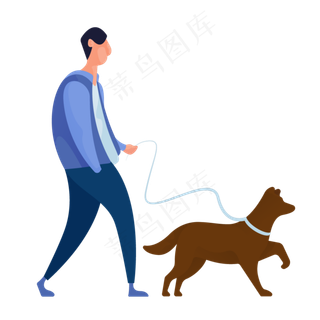 溜狗人物免抠图