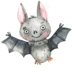卡通可爱万圣节节日元素蝙蝠