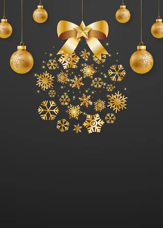 圣诞节雪金玲黑色背景