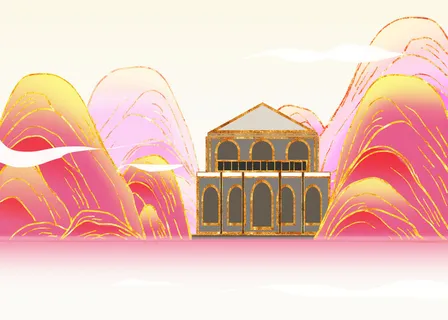 国潮鎏金湖南第一师范地标建筑