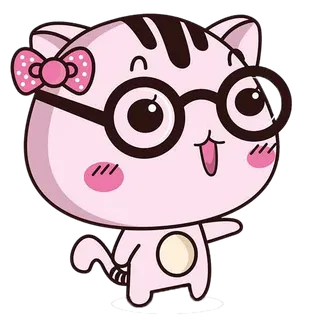 卡通眼镜小猫咪可爱