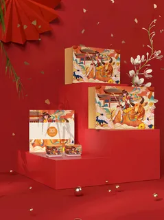 国潮风中式文创新年礼盒智能样机