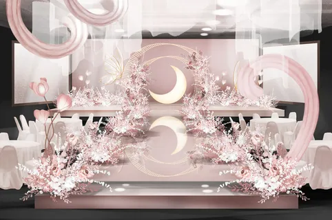 梦幻唯美粉色系城堡婚礼效果图