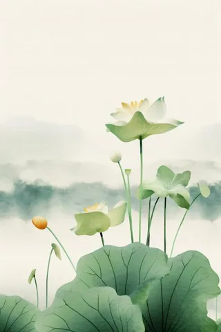 简约水墨绿色国风背景