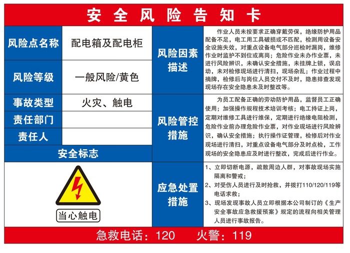 矢量安全风险导视牌cdr矢量模版下载