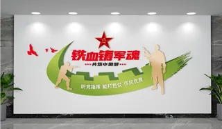 铁血铸军魂部队口号党建文化墙