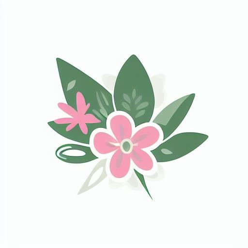 一丛花朵有绿叶手绘卡通png免抠(2048x2048)