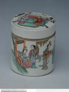 中华传统工艺-侍女花纹瓷罐