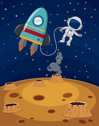 宇航员登月图片