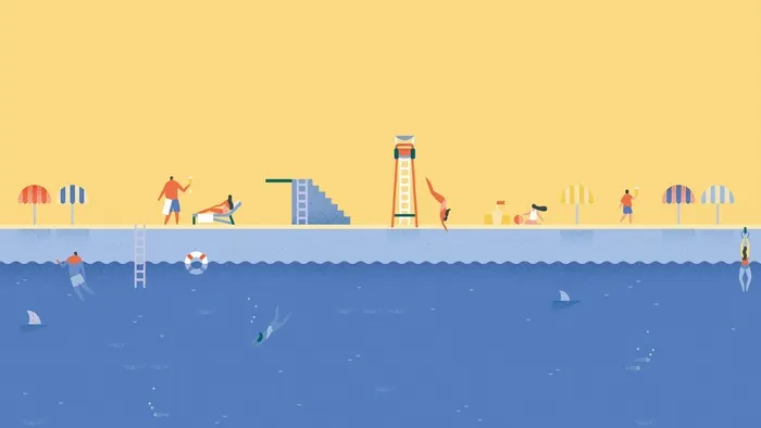 简笔画海洋风光
