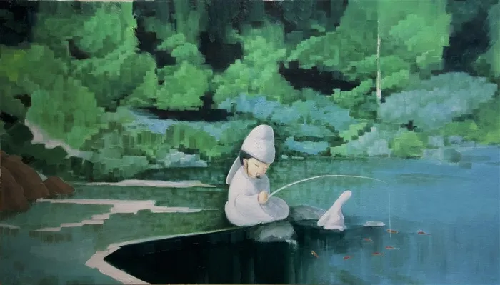 李白独钓陈志咏作