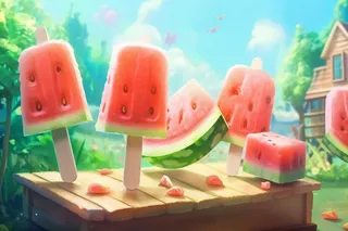 冰镇西瓜冰淇淋背景