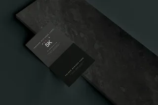 高端暗黑文具类文创VI样机模板