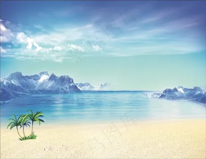 海边沙滩背景图 海边沙滩背景图