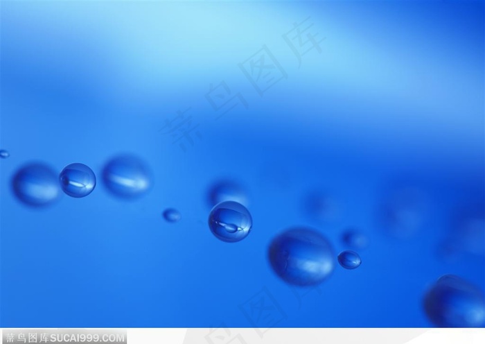 清纯水韵-一串美丽的蓝色水珠