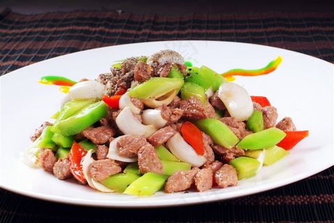 兰肚百合牛仔粒美食素材中华美食