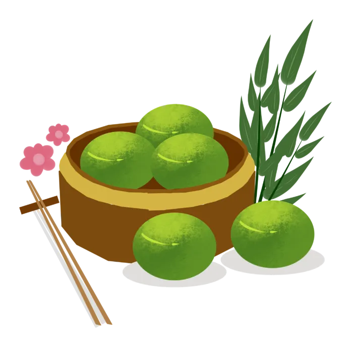 清明节海报设计插图卡通青团素材图片元素png透明背景