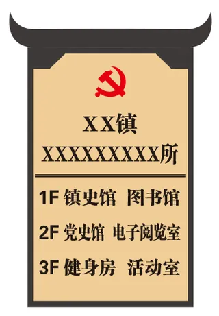 古风简约党史馆楼层引导牌