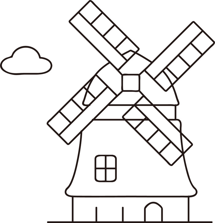 简笔风车小屋