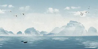 中国风传统水墨古风古典展板边框工笔画PS海报背景平面设计素材