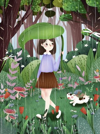 谷雨海报二十四节气插画