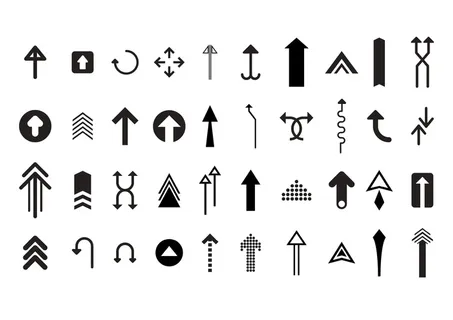 黑色矢量标识标牌 箭头符号 图标元素